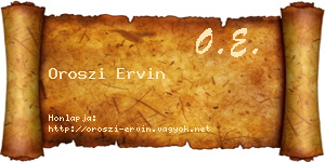 Oroszi Ervin névjegykártya